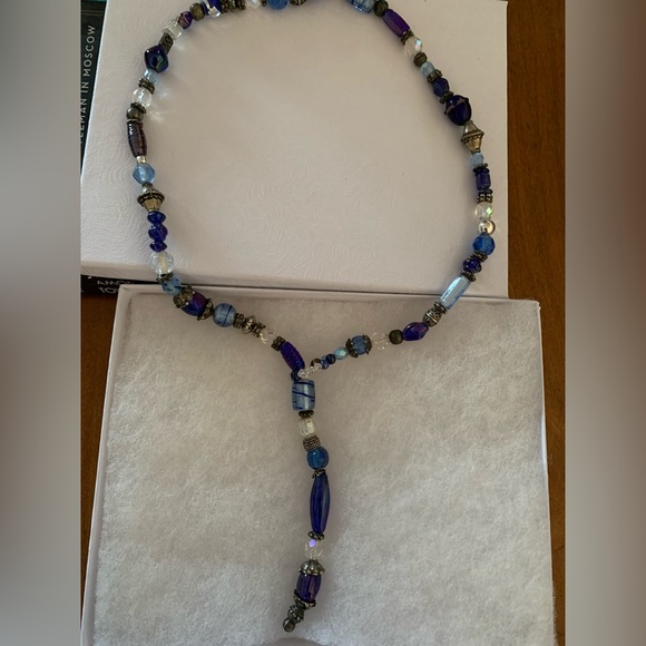 Handcrafted  beaded variable length   lariat necklace. - Picture 3 of 7